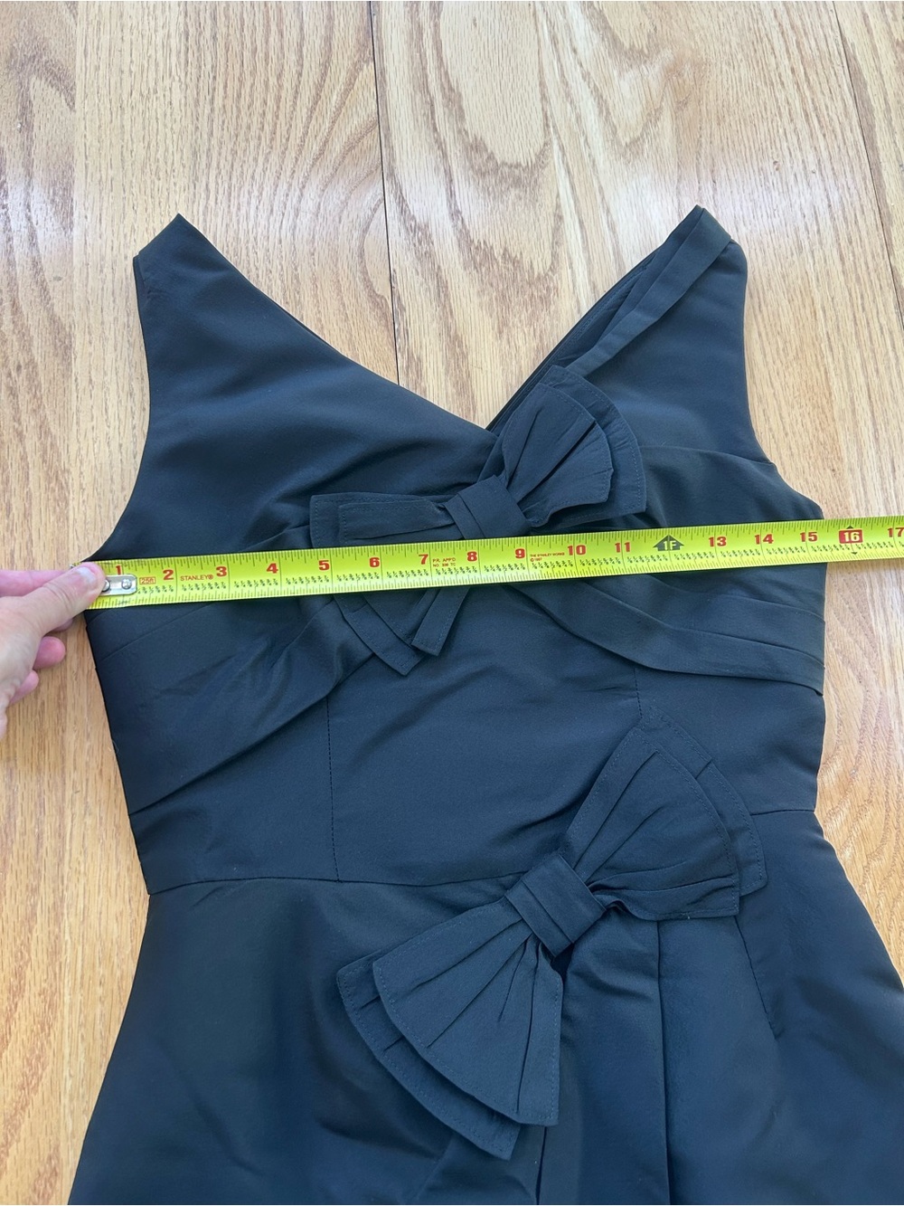 Oscar de la Renta Black Silk Cocktail Dress Bow Detail‎ Made in Italy Womens 0 - Picture 7 of 10
